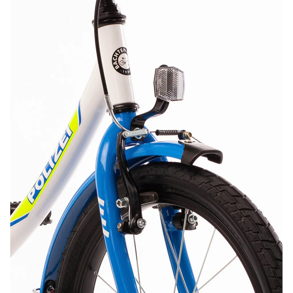 Bachtenkirch Kinderfahrrad »Kinderfahrrad "POLIZEI" kristall-weiß/blau/neon« 1 Gang ohne Schaltung auf Rechnung online bestellen Zeitlich begrenztes Angebot