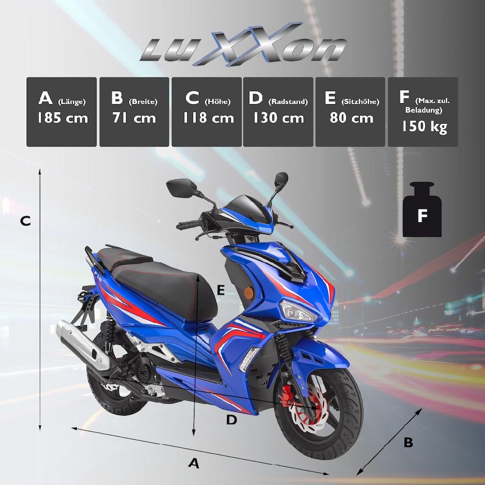 Luxxon Motorroller »F18« 50 cm³ 45 km/h Euro 5 2 9 PS Super Rabatt