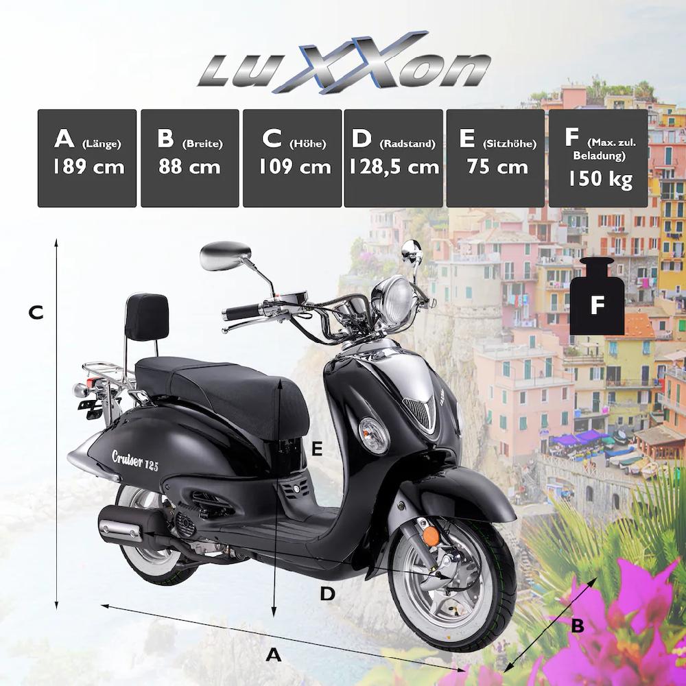 Luxxon Motorroller »Cruiser« 125 cm³ 80 km/h Euro 5 7 2 PS 50% Rabatt mit kostenlosem Versand