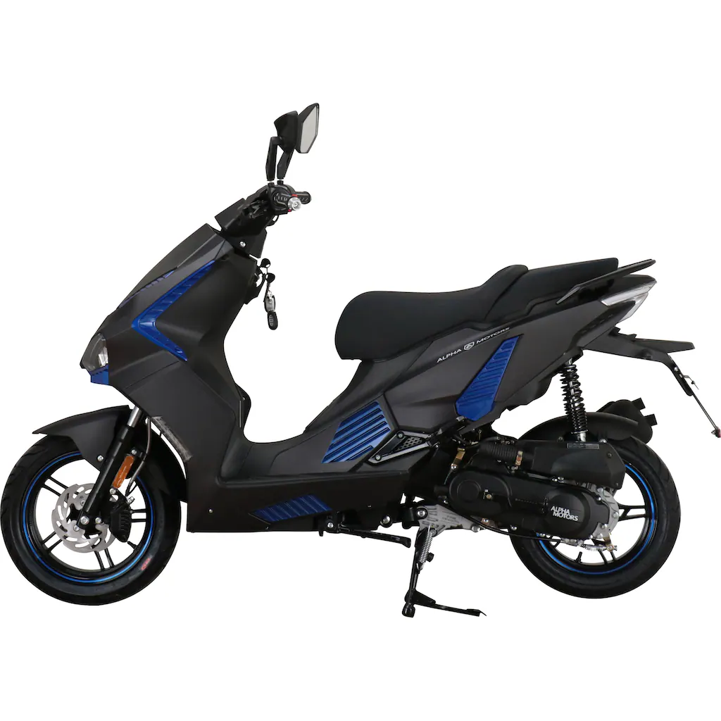 Alpha Motors Motorroller »SHARK« 50 cm³ 45 km/h Euro 5 3 PS mit integr. Alarmanlage Keyless-System und USB-Anschluss auf Rechnung Clearance-Verkauf