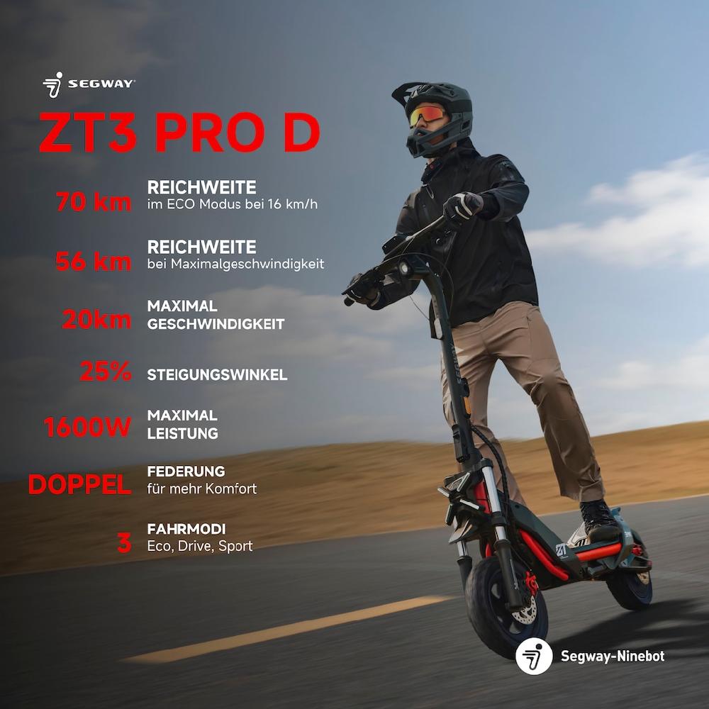 ninebot by Segway E-Scooter »Segway ZT3 Pro D« Electric Scooter mit Straßenzulassung bis zu 70 km Reichweite Outlet