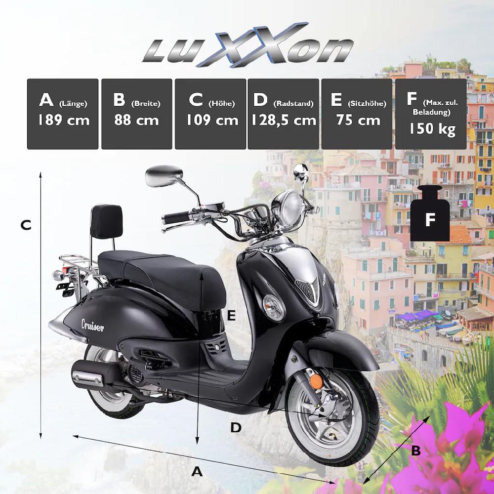 Luxxon Motorroller »Cruiser« 50 cm³ 45 km/h Euro 5 3 PS auf Rechnung Angebote
