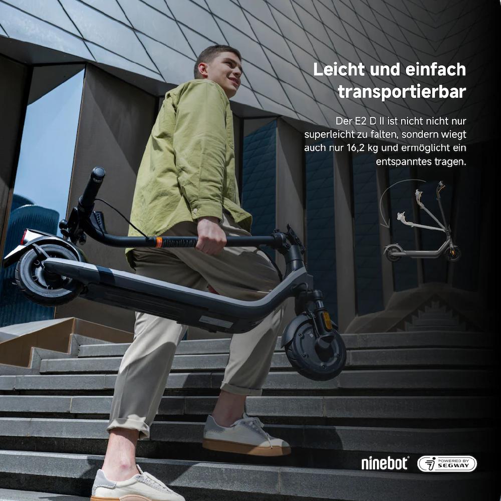 ninebot by Segway E-Scooter »KickScooter E2 D II« Electric Scooter mit Straßenzulassung bis zu 25 km Reichweite Großer Ausverkauf
