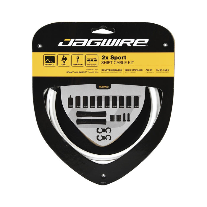 JAGWIRE SPORT SHIFT 2X Schaltwerk Kabel & Hüllen Set Weiss