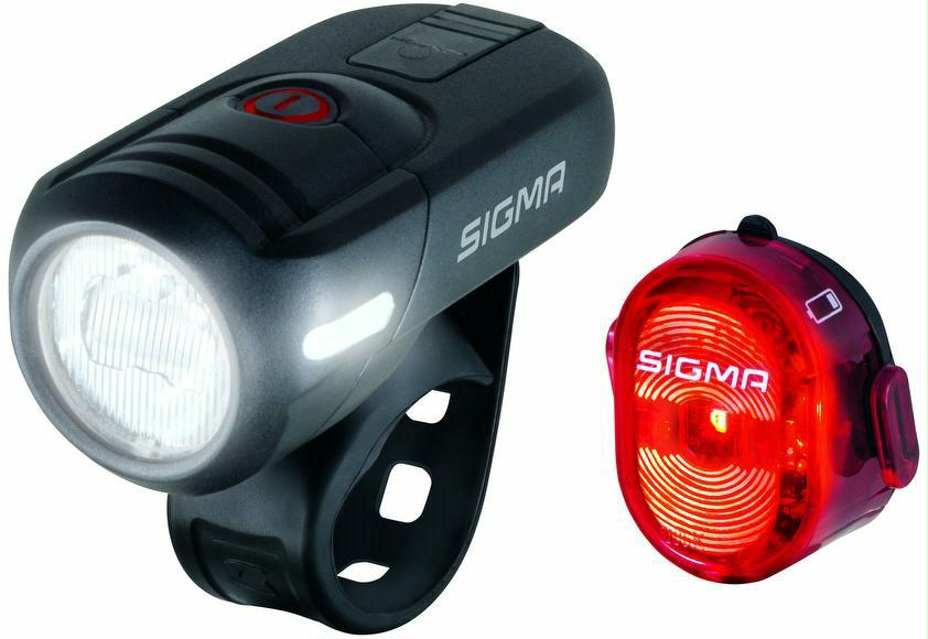 fahrrad-discount LED Leuchtenset Sigma Aura 45 USB + Nugget II Preisnachlass
